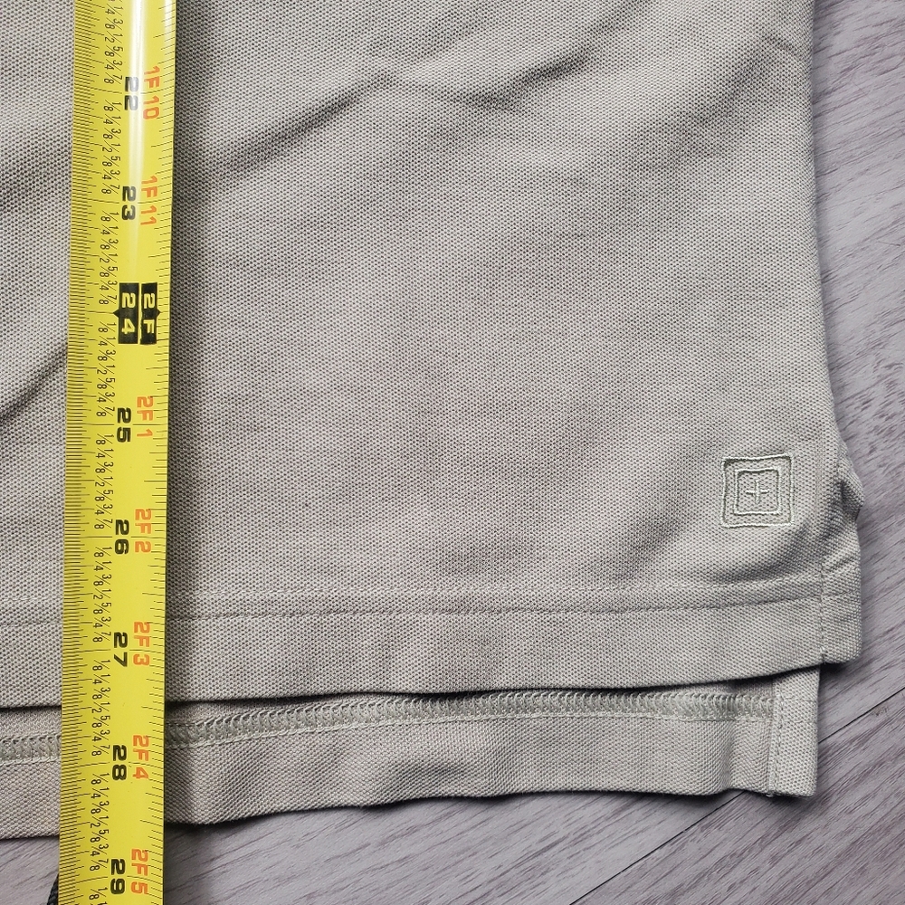 5.11 tactical Polo Shirt Tan Beige Mens Medium Short Sleeves EUC - Picture 7 of 9